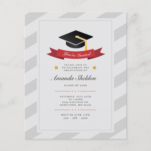 Abschluss 2024 Silver Grad Party Einladung (Vorderseite)