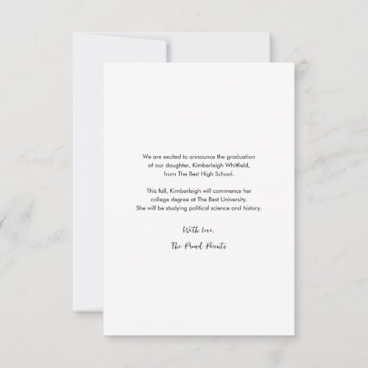 Abschluss 2025 Ankündigung von Foto (Rückseite)