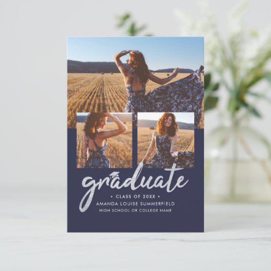 Abschluss 2025 Ankündigung von Fotocollage-Skripte (Stehend Vorderseite)