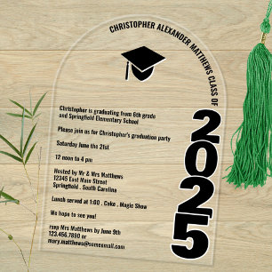 Abschluss 2025 Architektur-Typografie Abschlussfei Acryleinladungen