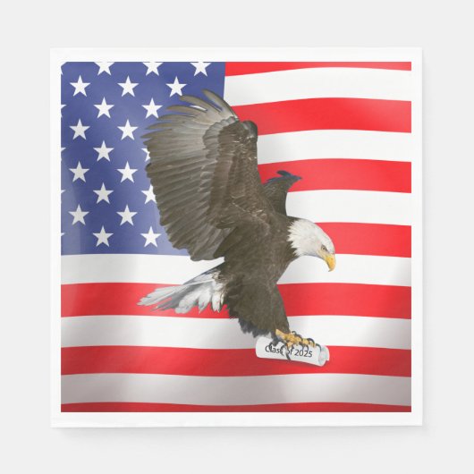 Abschluss 2025 Bald Eagle mit Diplom Serviette (Vorderseite)