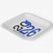 Abschluss 2025 Blau und Schwarz auf Holz Pappteller (Gewinkelt)