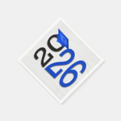 Abschluss 2025 Blau und Schwarz auf Holz Serviette (Ecke)