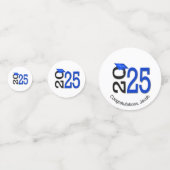 Abschluss 2025 Blau- und Schwarze Schulfarben Konfetti (Vorderseiten)