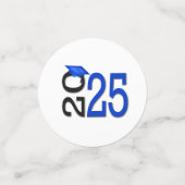 Abschluss 2025 Blau- und Schwarze Schulfarben Konfetti (Klein Vorderseite)