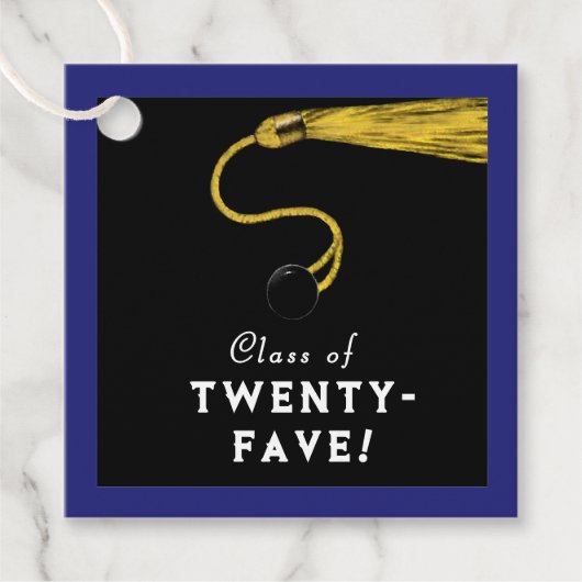 Abschluss 2025 Blaues Party Geschenkanhänger (Vorderseite)