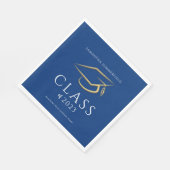 Abschluss 2025 Blue Gold Cap Grad Party Paper Serviette (Ecke)
