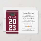 Abschluss 2025 Burgund Grad Party Einladung (Vorderseite)