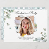 Abschluss 2025 Eukalyptus Grad Foto Party Einladung (Vorne/Hinten)