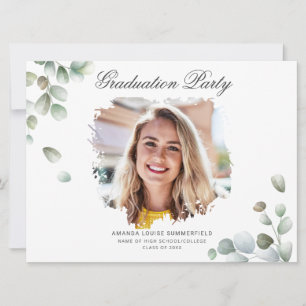 Abschluss 2025 Eukalyptus Grad Foto Party Einladung