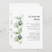 Abschluss 2025 Eukalyptus Grad Party Einladung (Vorne/Hinten)