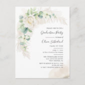 Abschluss 2025 Eukalyptus Grad Party Einladungspostkarte (Vorderseite)