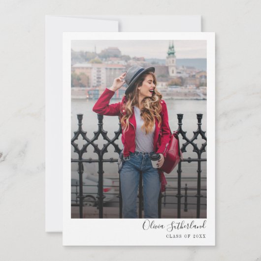 Abschluss 2025 Foto Botanisches Grad Party Einladung (Rückseite)