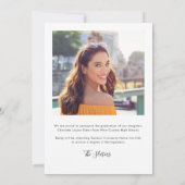 Abschluss 2025 Foto Calligraphy Elegant Ankündigung (Rückseite)