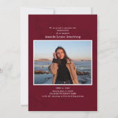 Abschluss 2025 Foto Collage Burgundy Grad Ankündigung (Rückseite)