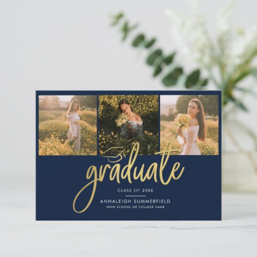 Abschluss 2025 Foto Collage Grad Bekanntgabe (Stehend Vorderseite)