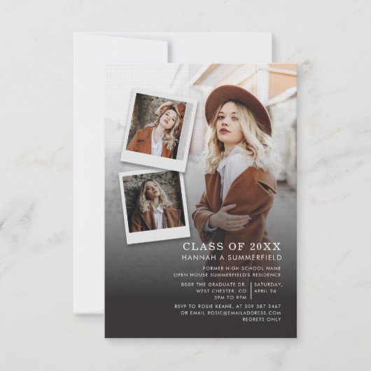 Abschluss 2025 Foto Collage Grad Party Einladung (Vorderseite)