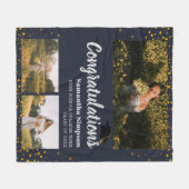 Abschluss 2025 Foto Collage Graduate Keepake Fleecedecke (Vorderseite (Horizontal))