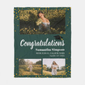 Abschluss 2025 Foto Collage Green Script Fleecedecke (Vorderseite)