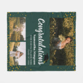 Abschluss 2025 Foto Collage Green Script Fleecedecke (Vorderseite (Horizontal))