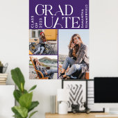 Abschluss 2025 Foto Collage Lila Graduate Poster (Heimbüro)