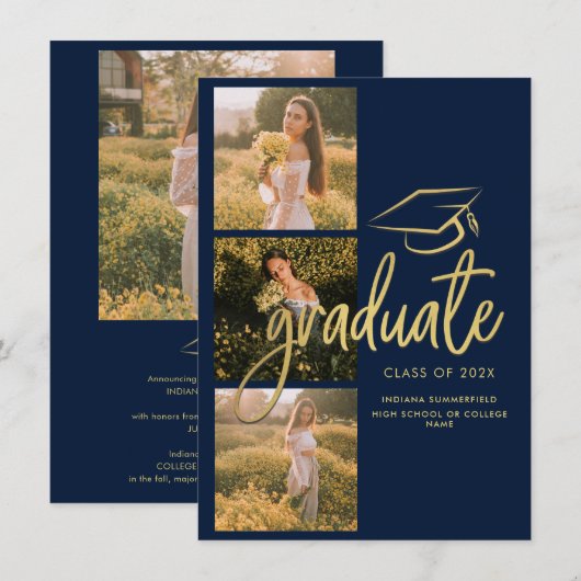 Abschluss 2025 Foto Collage Script Ankündigung (Vorne/Hinten)