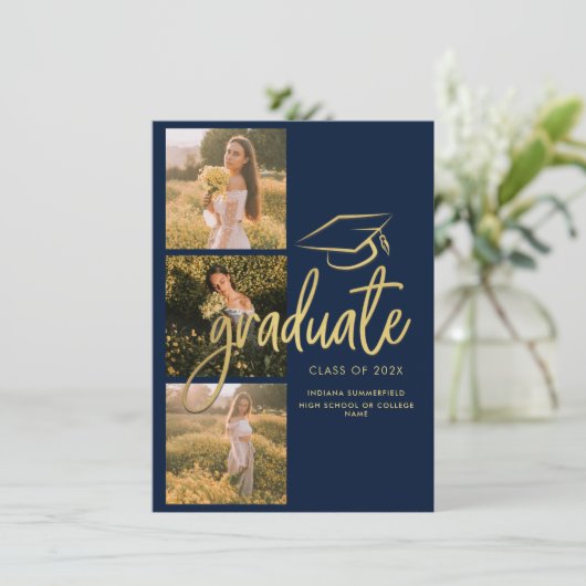 Abschluss 2025 Foto Collage Script Ankündigung (Stehend Vorderseite)