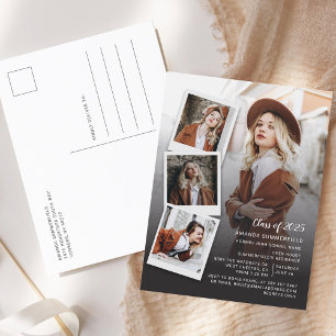 Abschluss 2025 Foto Collage Script Grad Party Einladungspostkarte