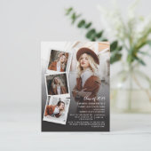 Abschluss 2025 Foto Collage Script Grad Party Einladungspostkarte (Stehend Vorderseite)