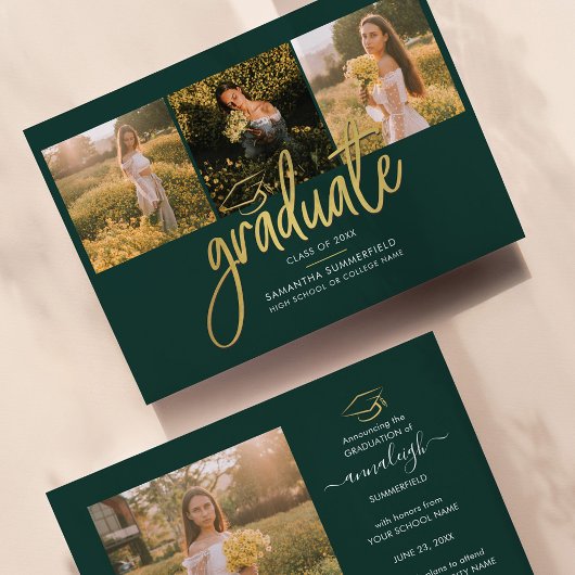 Abschluss 2025 Foto Collage Script Green Ankündigung