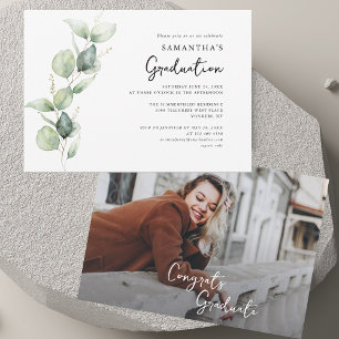 Abschluss 2025 Foto Eukalyptus Grad Party Einladung