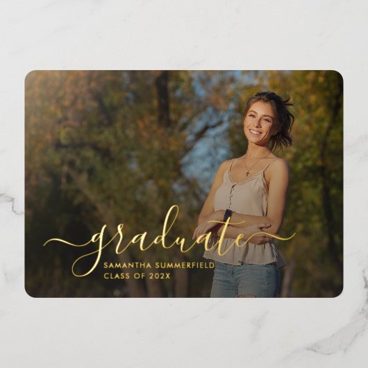 Abschluss 2025 Foto Gold Foil Ankündigung (Vorderseite)