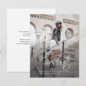 Abschluss 2025 Foto Grad Bekanntgabe Mitteilungskarte (Vorne/Hinten)