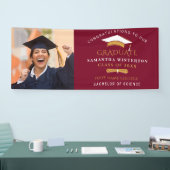 Abschluss 2025 Foto Grad Cap Burgund Banner (Messe)