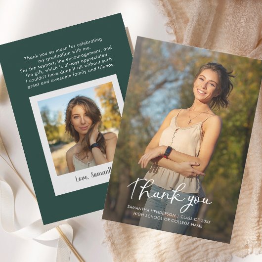 Abschluss 2025 Foto Grad Moderne Dankeschön Karte
