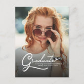 Abschluss 2025 Foto Grad Party Script Einladungspostkarte (Vorderseite)