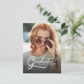 Abschluss 2025 Foto Grad Party Script Einladungspostkarte (Stehend Vorderseite)