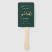 Abschluss 2025 Foto Grünes Personalisiertes Party Fächer (Vorderseite)