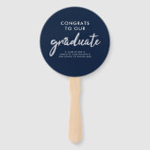 Abschluss 2025 Foto Navy Blue Script Fächer (Vorderseite)