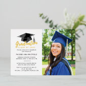 Abschluss 2025 Foto Party Gold Folieneinladung (Stehend vorne)