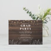 Abschluss 2025 Foto Rustikales Grad Party Einladung (Stehend Vorderseite)