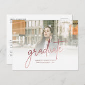 Abschluss 2025 Foto Script Ankündigungspostkarte (Vorne/Hinten)