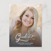 Abschluss 2025 Foto Script Ankündigungspostkarte (Vorderseite)