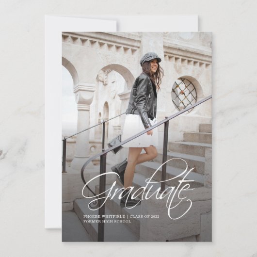 Abschluss 2025 Foto Script Elegant Ankündigung (Vorderseite)