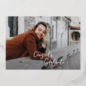 Abschluss 2025 Foto Script Grad Gold Folieneinladung (Rückseite)