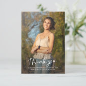 Abschluss 2025 Foto Script Graduate Dankeskarte (Stehend Vorderseite)