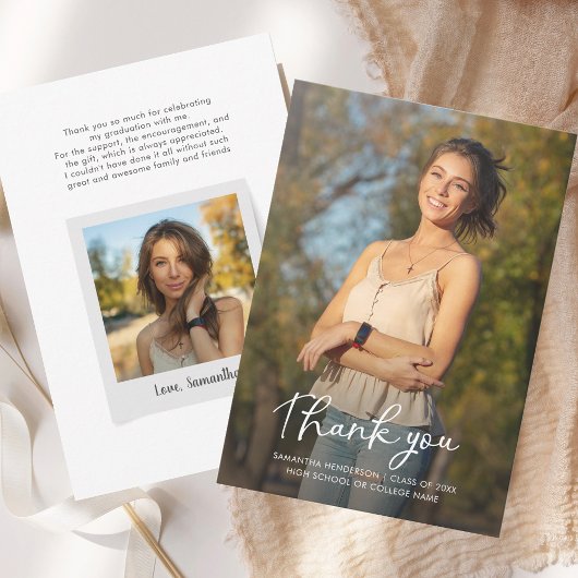 Abschluss 2025 Foto Script Graduate Dankeskarte