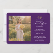 Abschluss 2025 Foto Script Lila Grad Party Ankündigung (Rückseite)