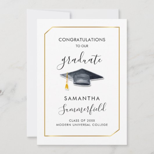 Abschluss 2025 Foto Script Modern Grad Ankündigung (Vorderseite)