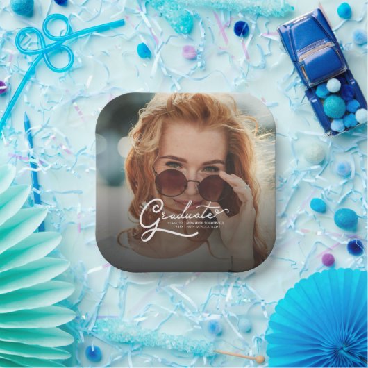 Abschluss 2025 Foto Script-Party Pappteller (Party)